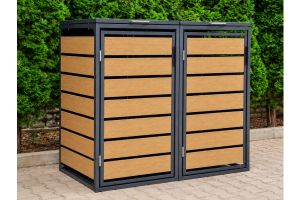 ZABUDOWA ŚMIETNIKOWA 2x240L kolor DREWNO